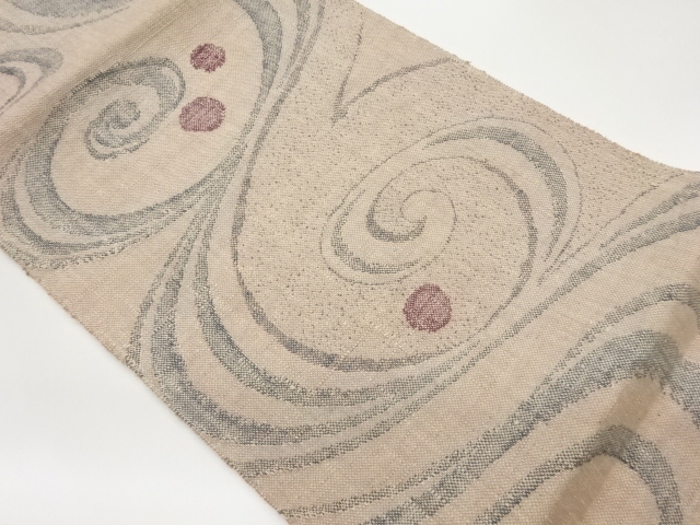JAPANESE NAGOYA OBI / MAWATA TSUMUGI / WOVEN SPIRAL